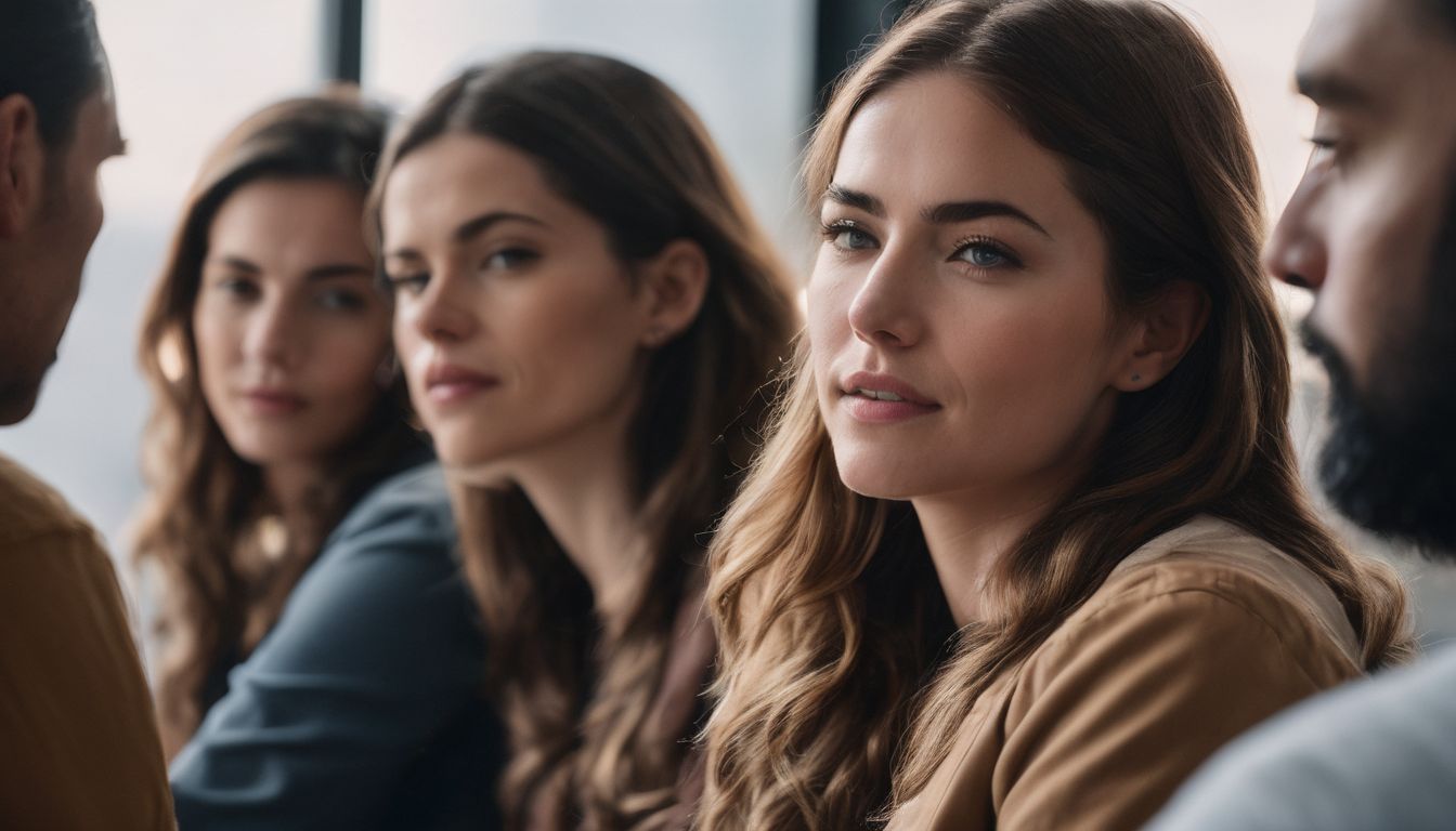 Un gruppo di persone sedute in riunione.