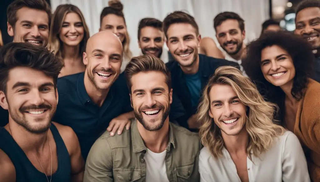 Un gruppo di persone che sorridono insieme.